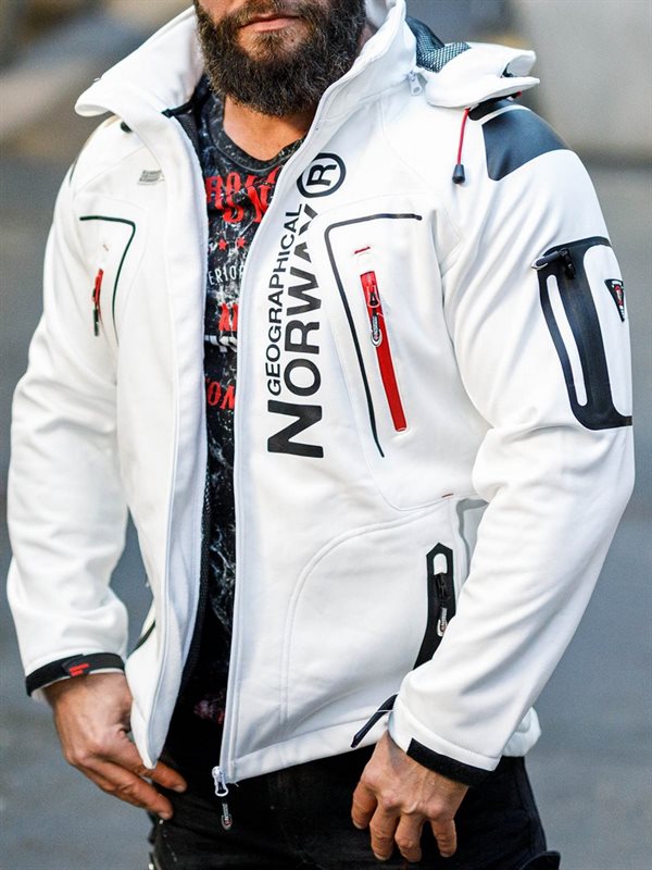 Glazer Softshelljakke Hvit RockDenim Best pris på Geographical Norway Glazer Jacket (Herre