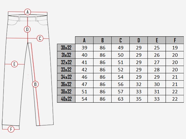 Legacy D12 Skinnbukse - svart size chart