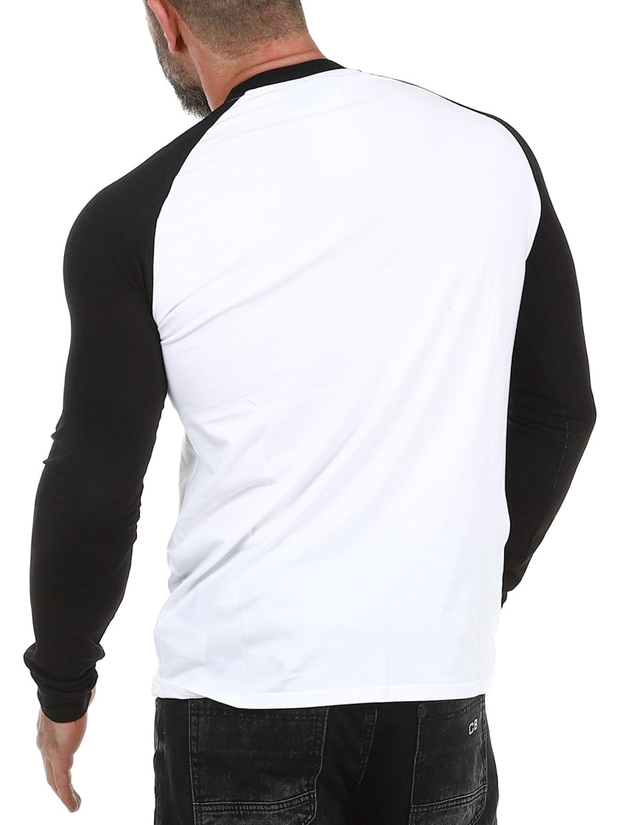 28179 Muscle Fit SikSilk Longsleeve Black White_5.jpg