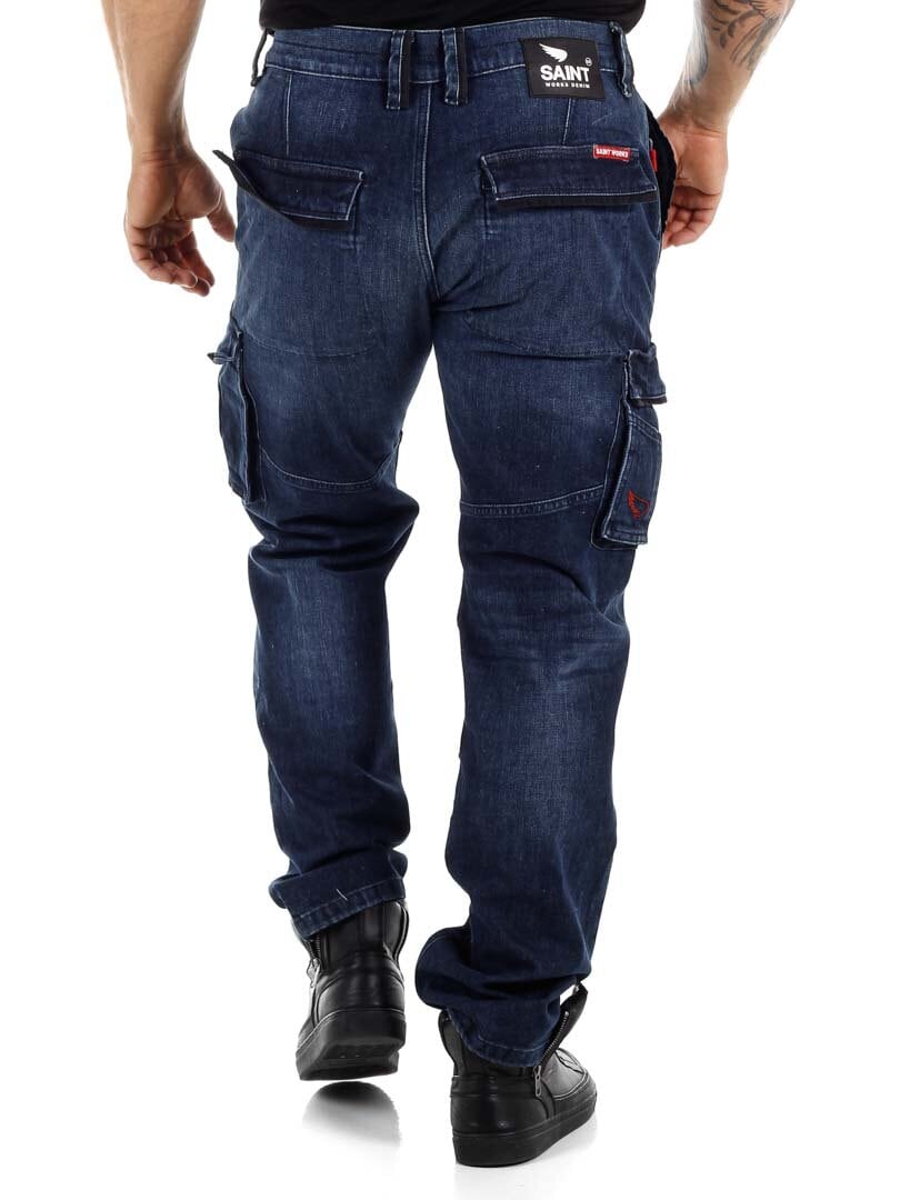 Sa1nt Workwear Utility Cargo Jeans - Blå