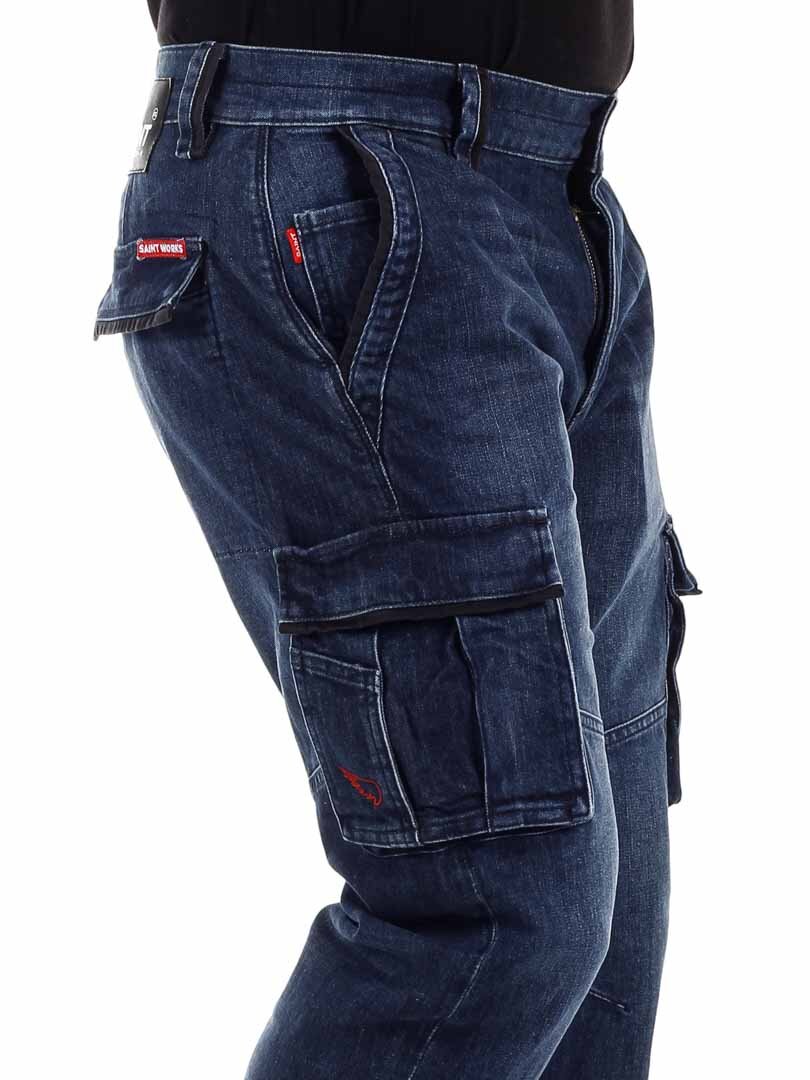 Sa1nt Workwear Utility Cargo Jeans - Blå