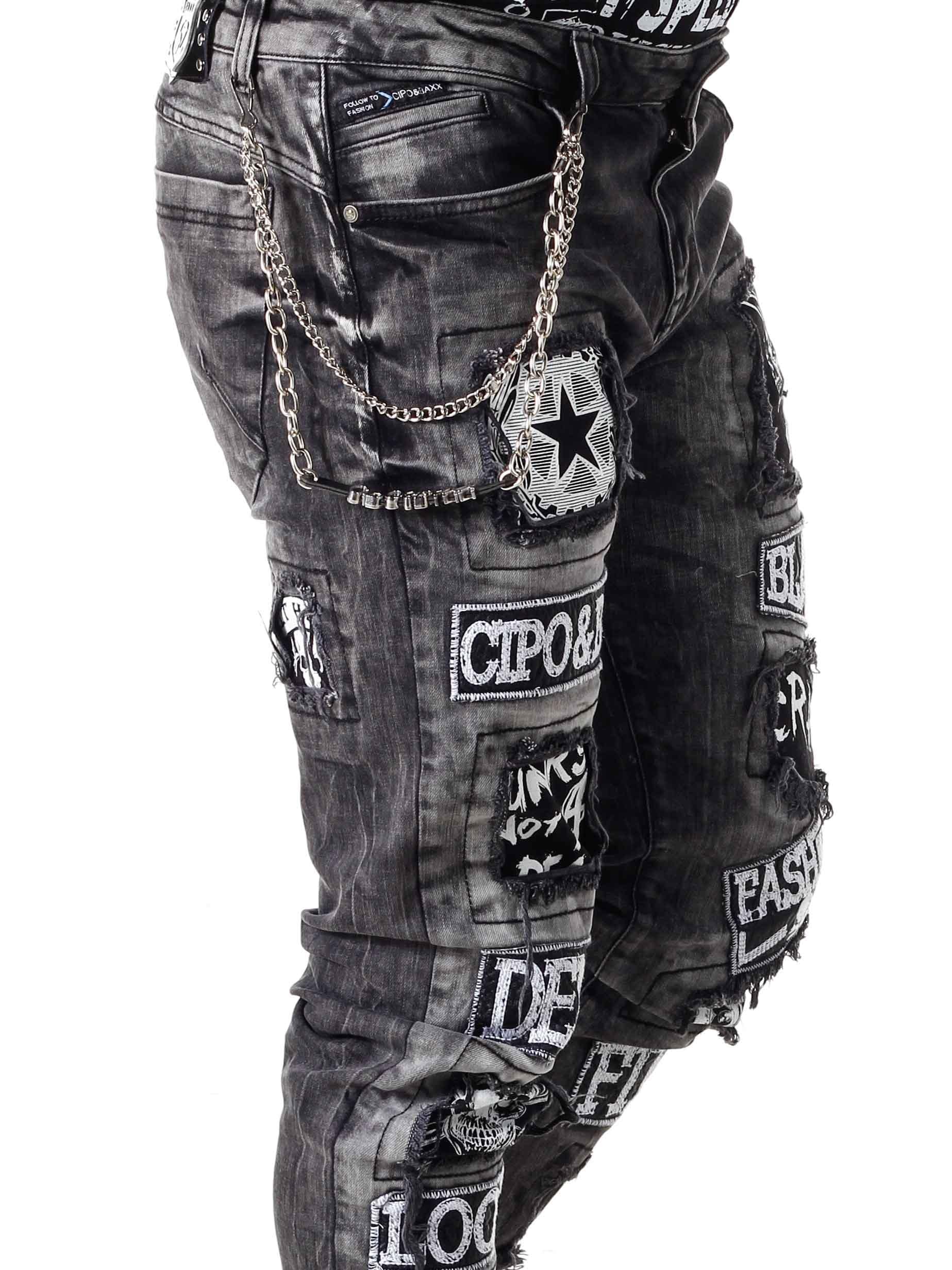 Silver Chain Cipo & Baxx Jeans - Svart