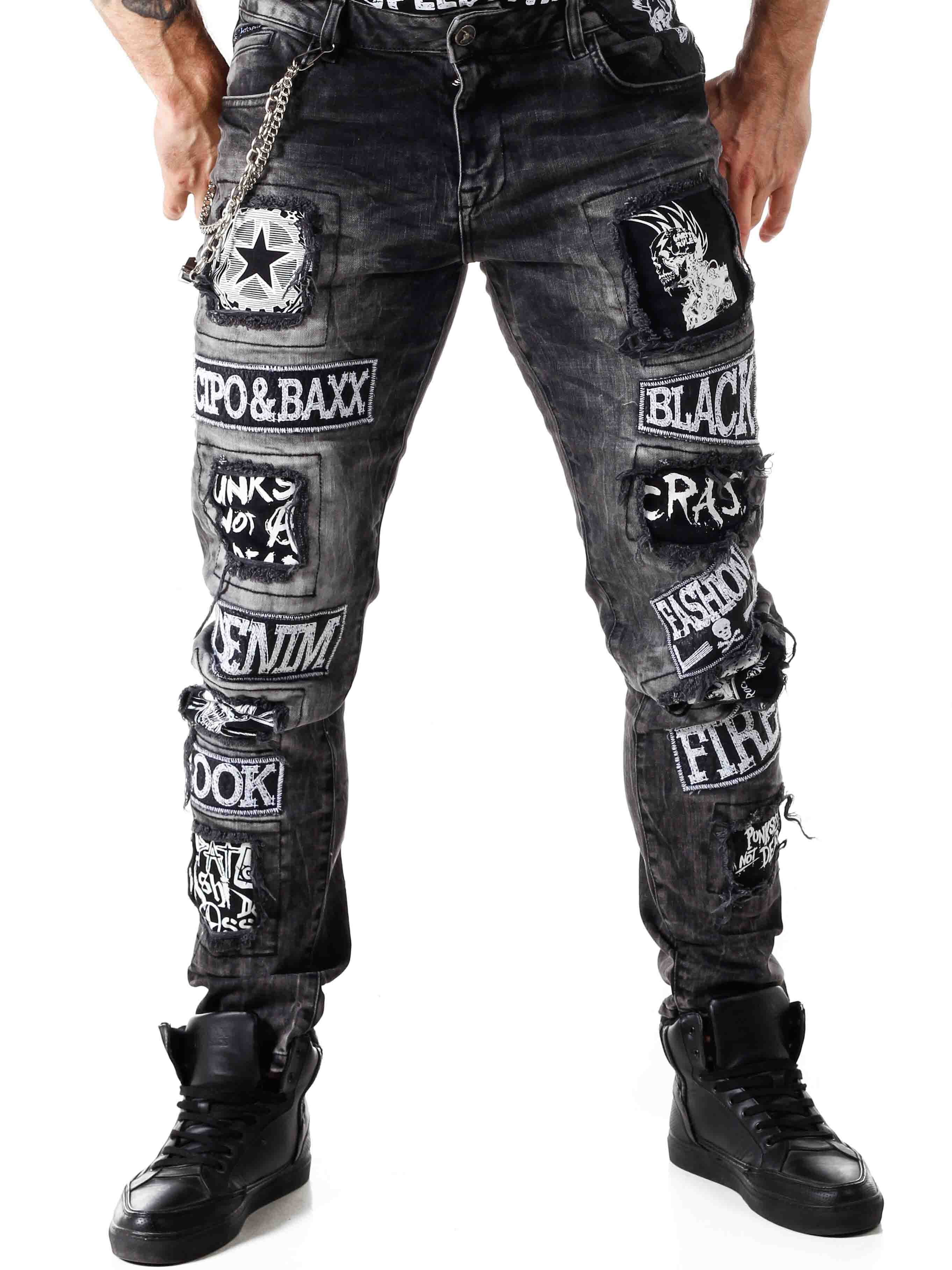 Silver Chain Cipo & Baxx Jeans - Svart - RockDenim