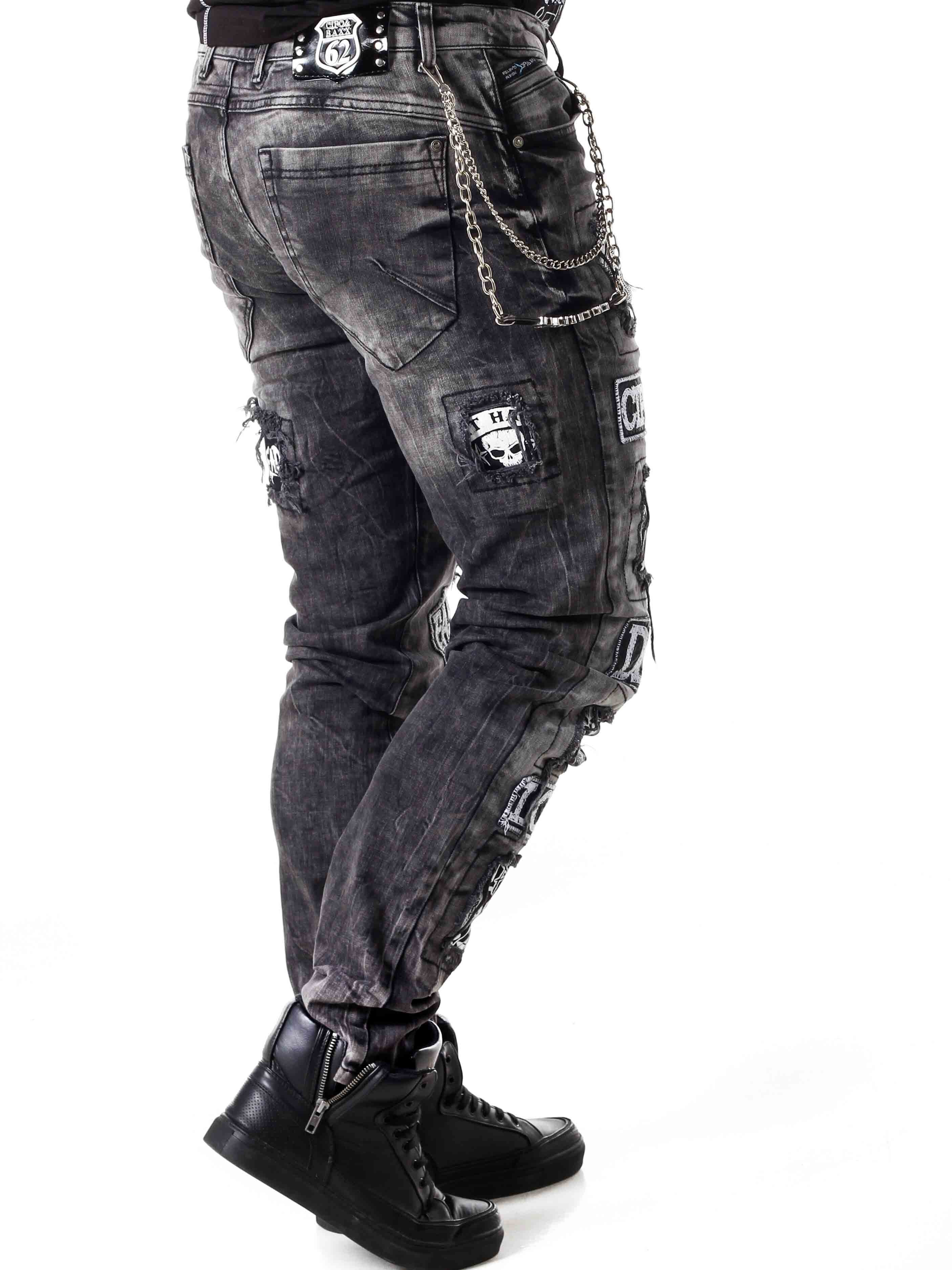 Silver Chain Cipo & Baxx Jeans - Svart