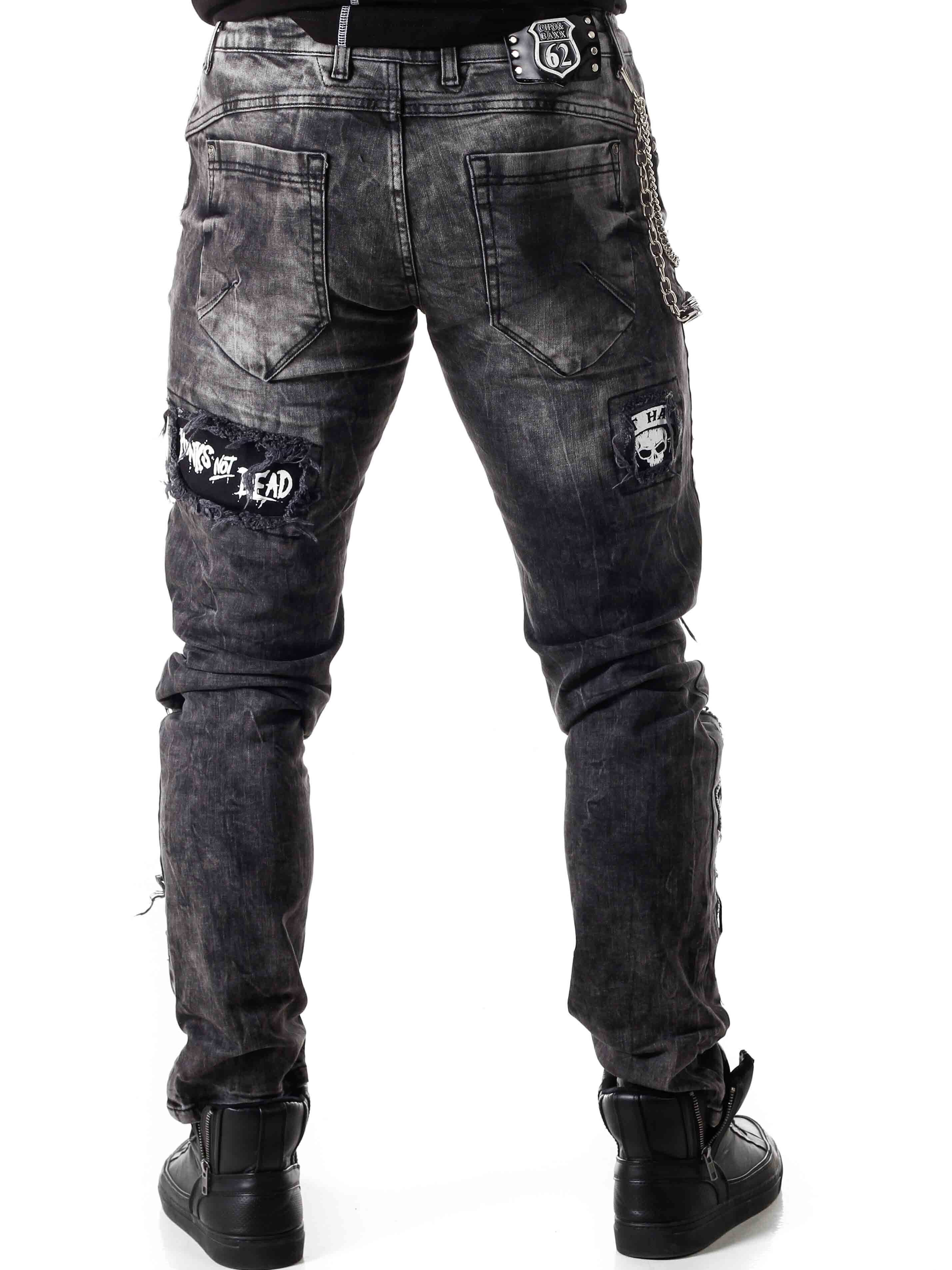 Silver Chain Cipo & Baxx Jeans - Svart