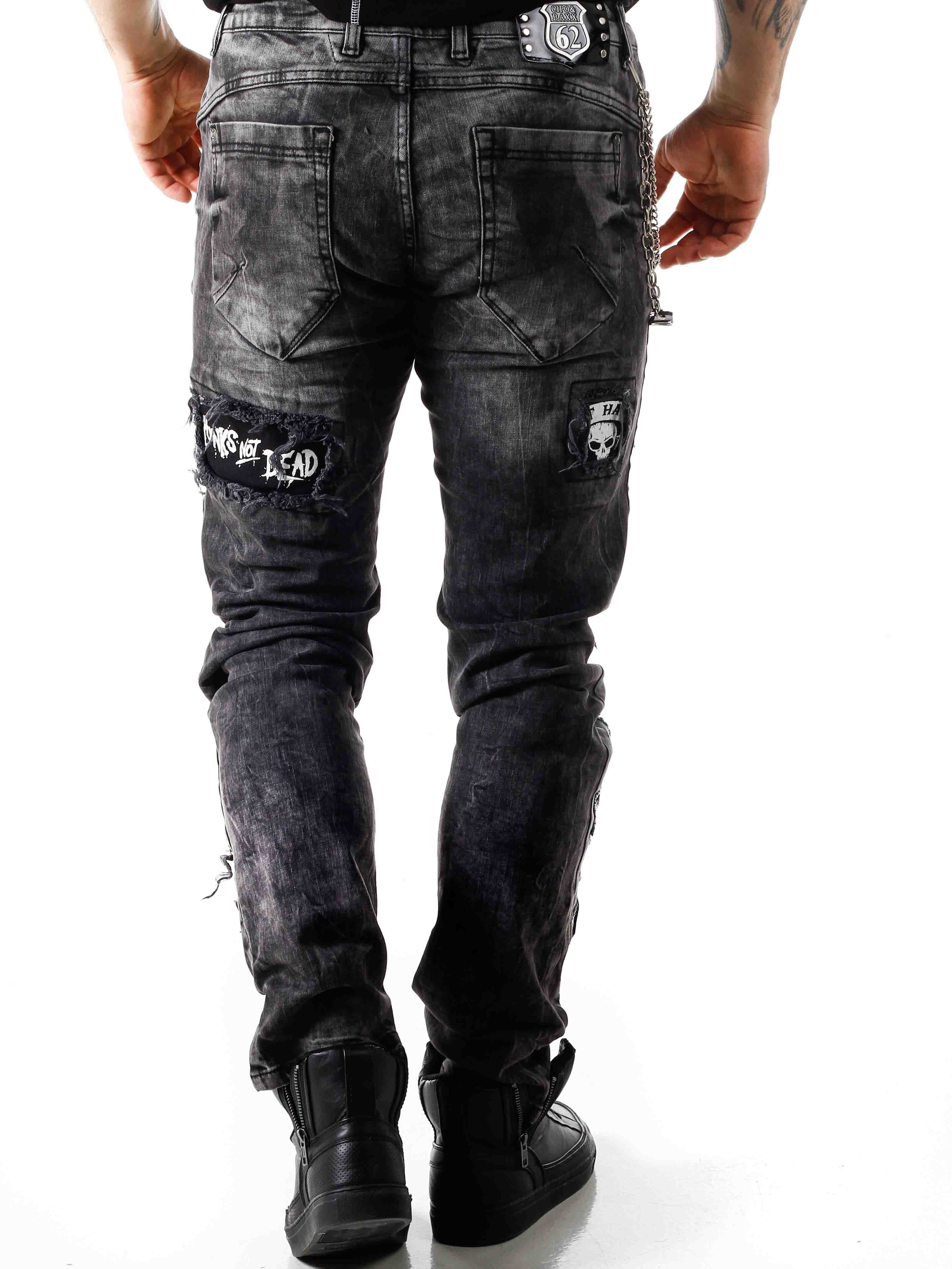 Silver Chain Cipo & Baxx Jeans - Svart