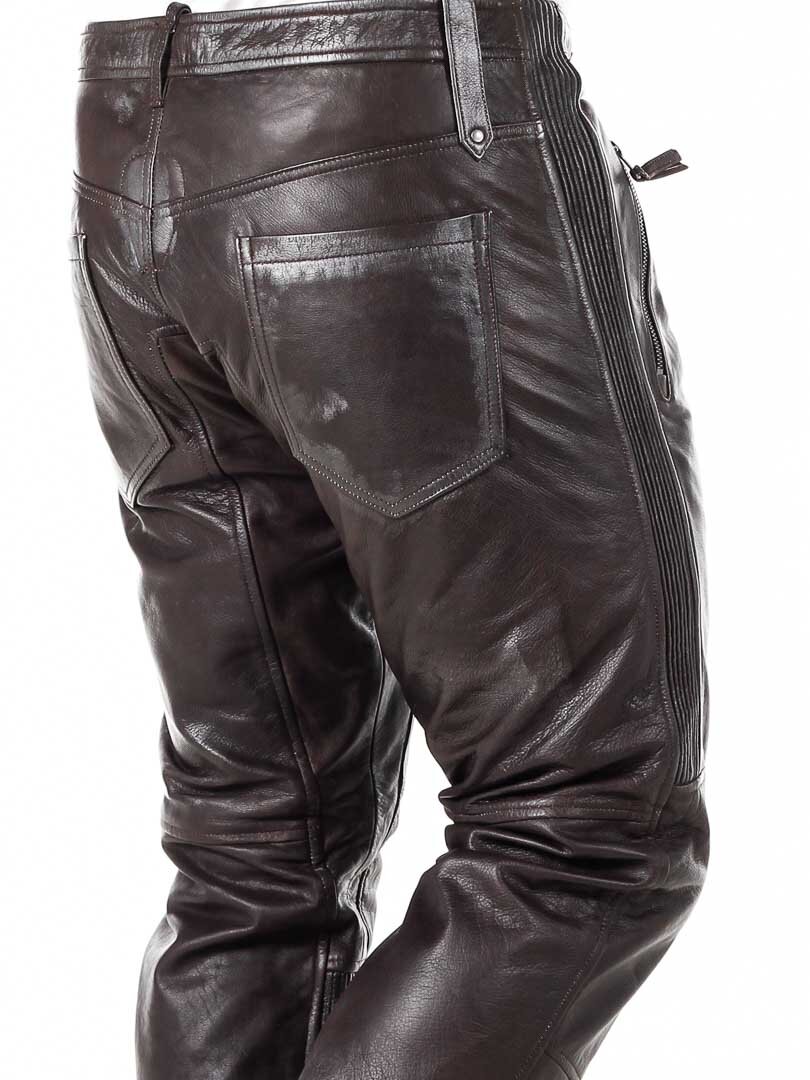 RD Premium Ghost Rider Skinnbukse - Brun/Sølv