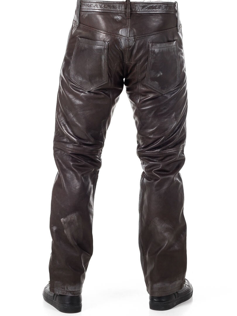RD Premium Ghost Rider Skinnbukse - Brun/Sølv