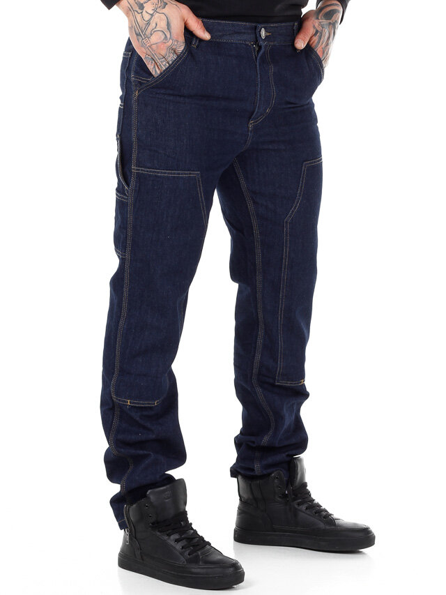 Double Knee Urban Jeans - Mørkeblå