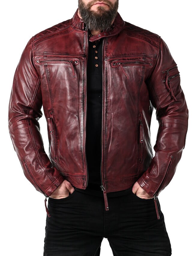 RD Thunder Skinnjakke - Dirty Red