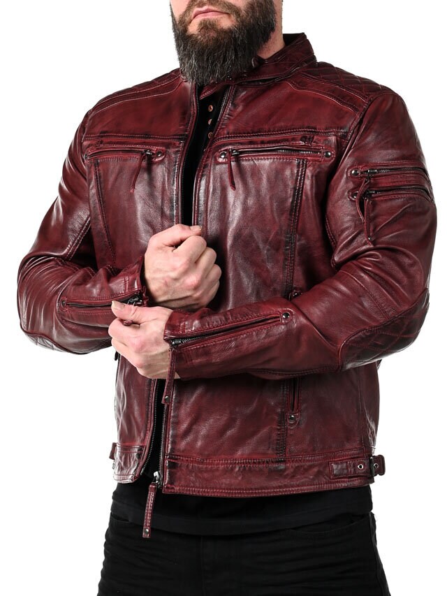 RD Thunder Skinnjakke - Dirty Red