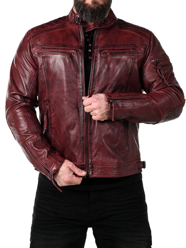 RD Thunder Skinnjakke - Dirty Red