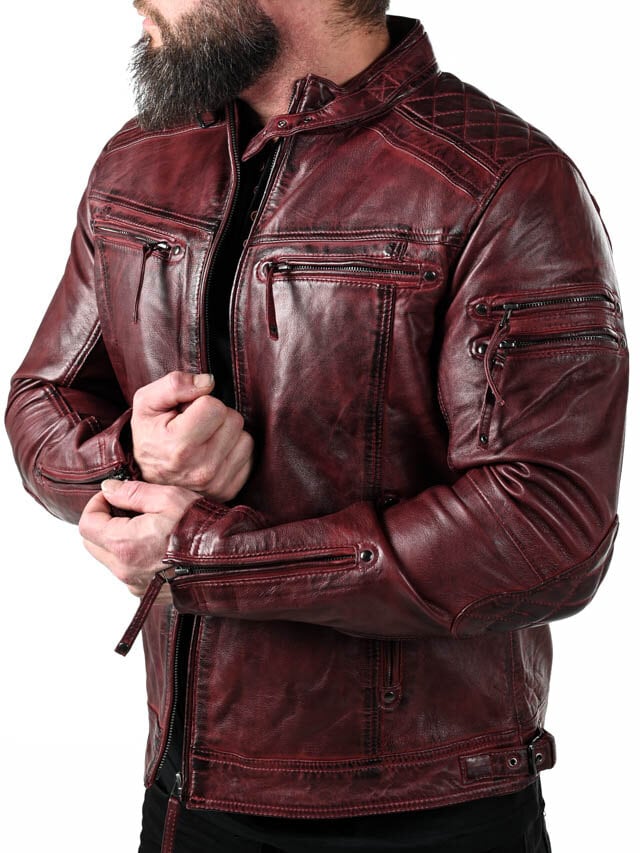 RD Thunder Skinnjakke - Dirty Red
