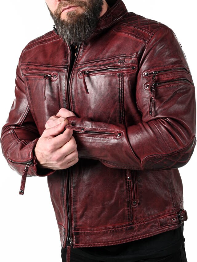 RD Thunder Skinnjakke - Dirty Red