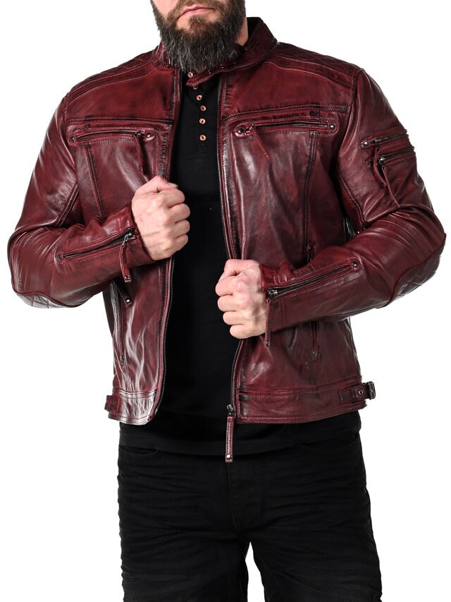 RD Thunder Skinnjakke - Dirty Red