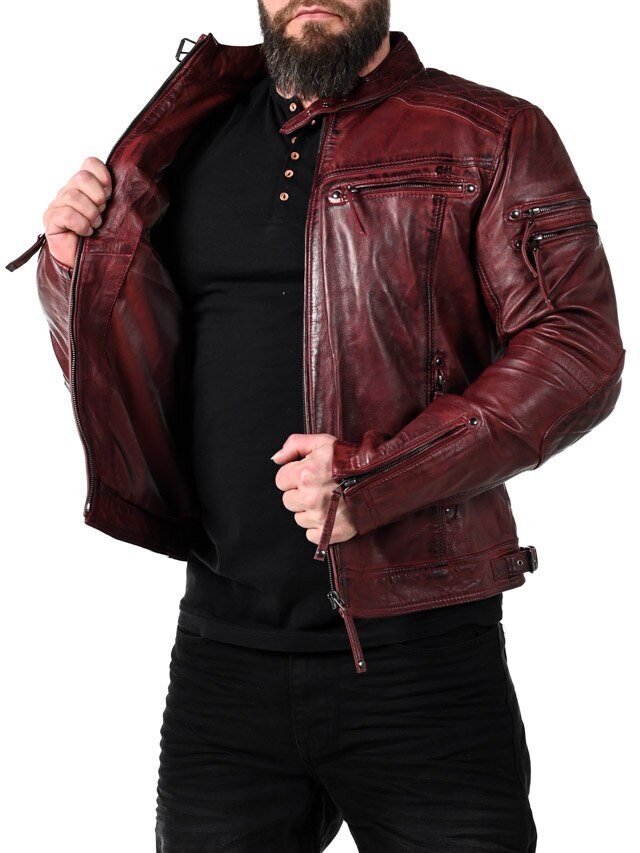 RD Thunder Skinnjakke - Dirty Red