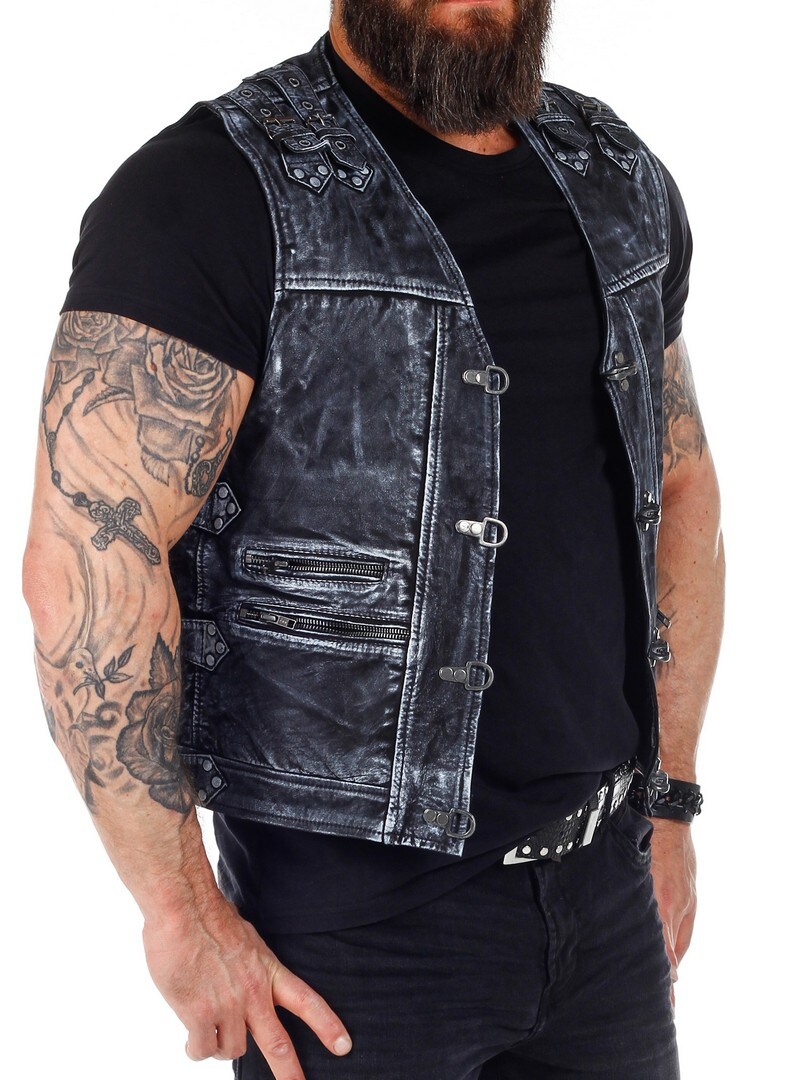 B-BIKER VEST-BLUE GREY (3)