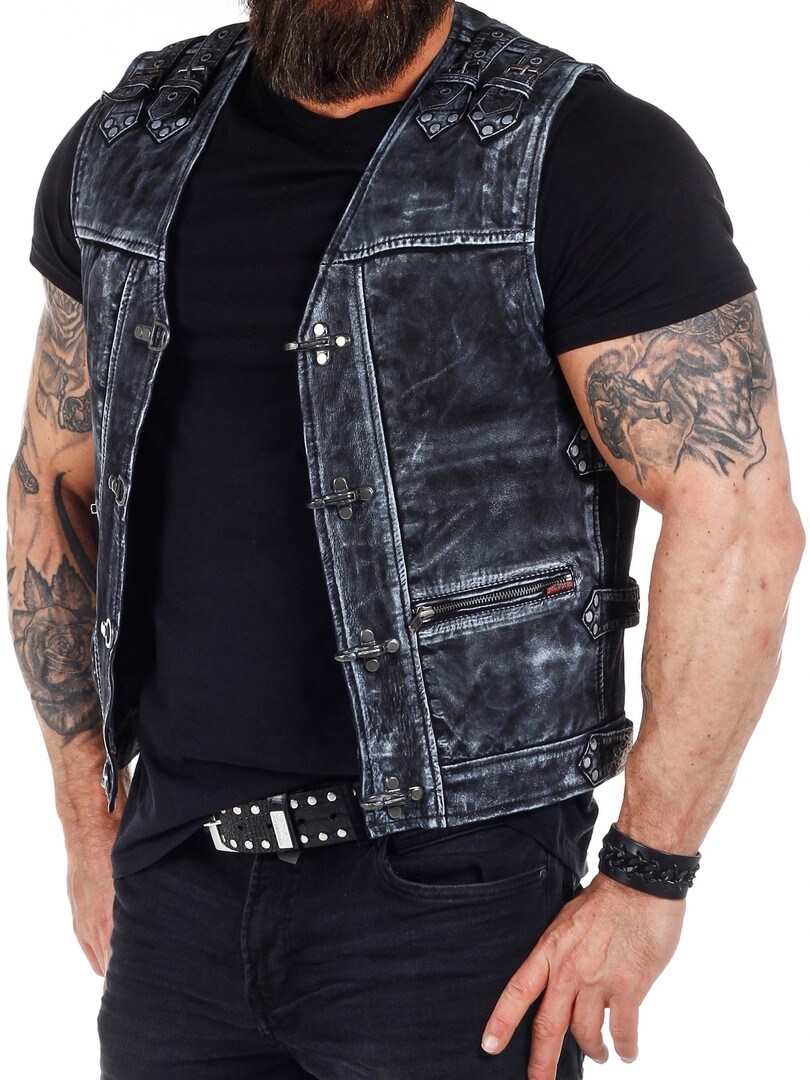 B-BIKER VEST-BLUE GREY (4)