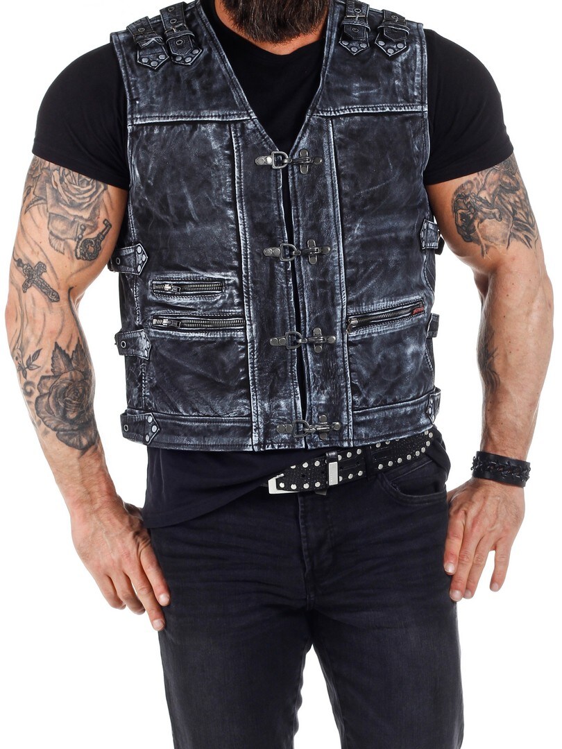 B-BIKER VEST-BLUE GREY (7)