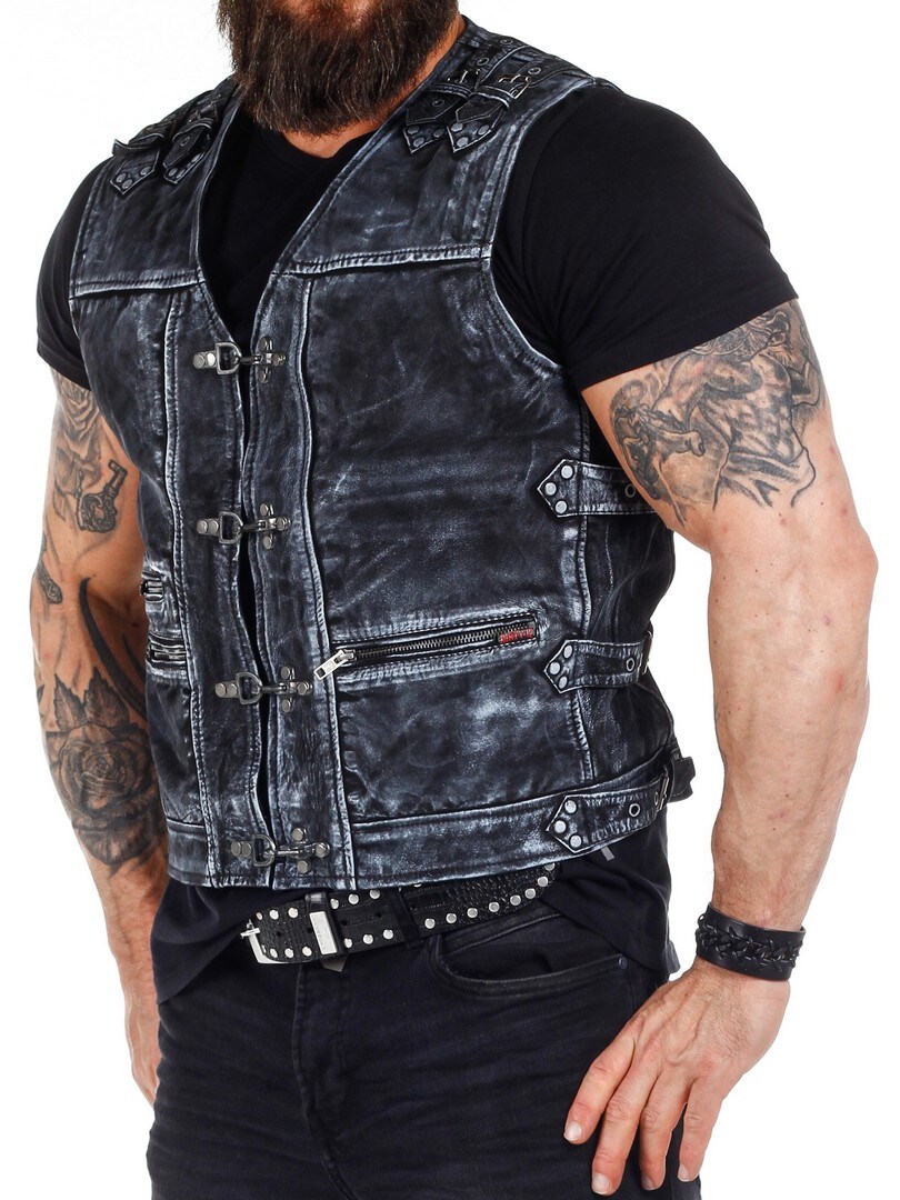 B-BIKER VEST-BLUE GREY (8)