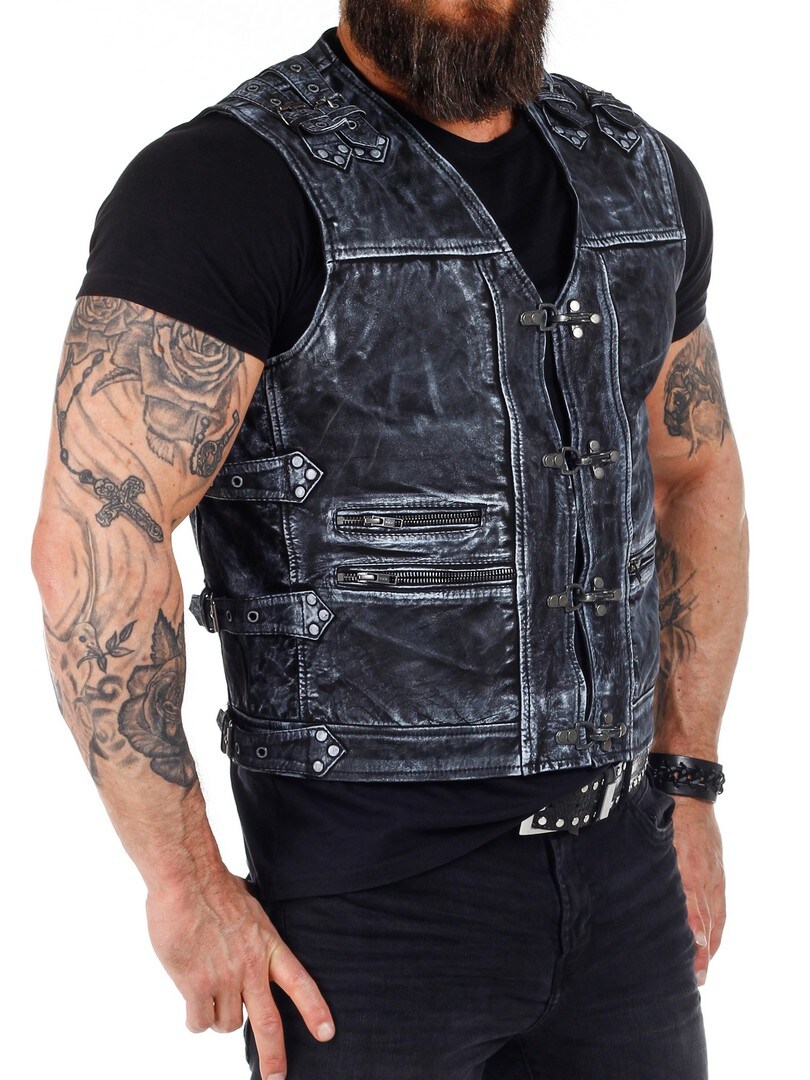 B-BIKER VEST-BLUE GREY (9)