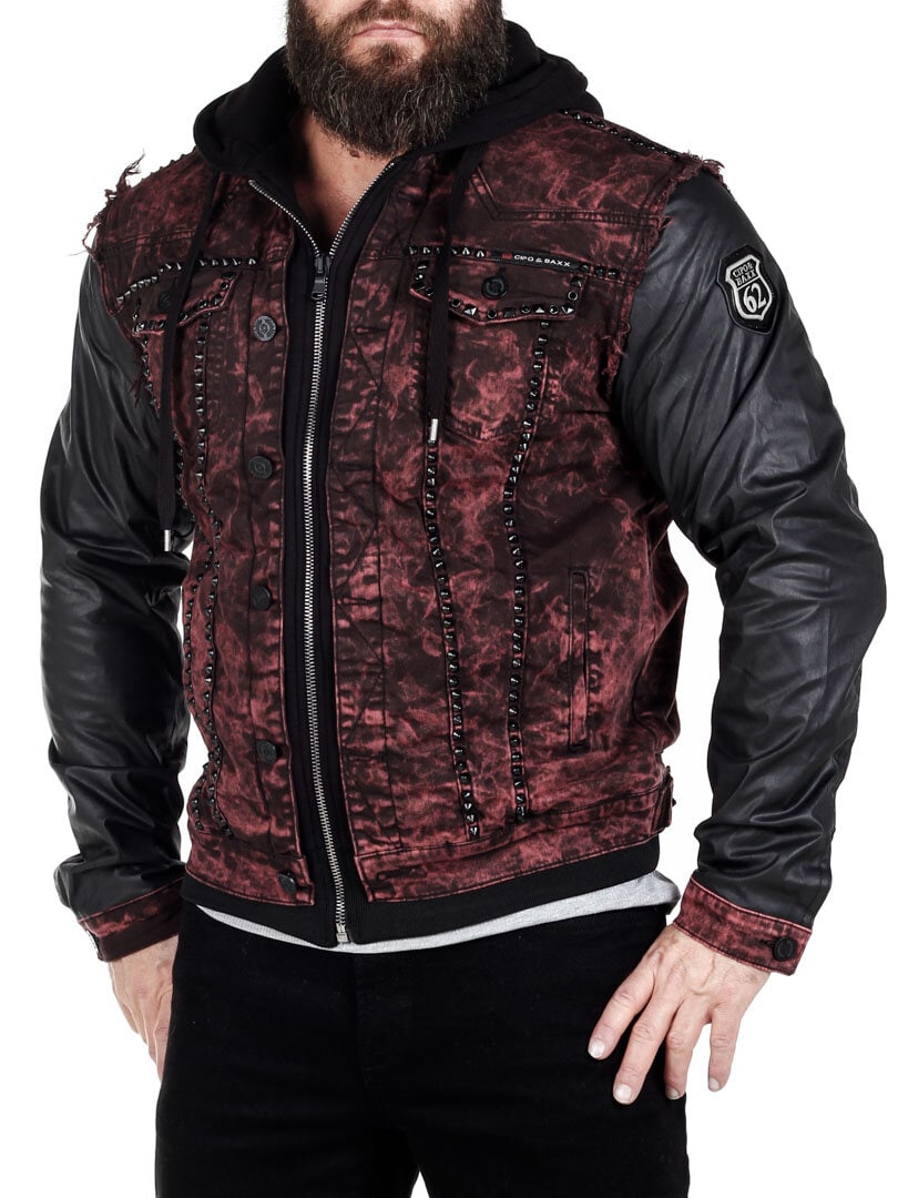 Rockfield Cipo & Baxx Jeansjakke - Burgundy