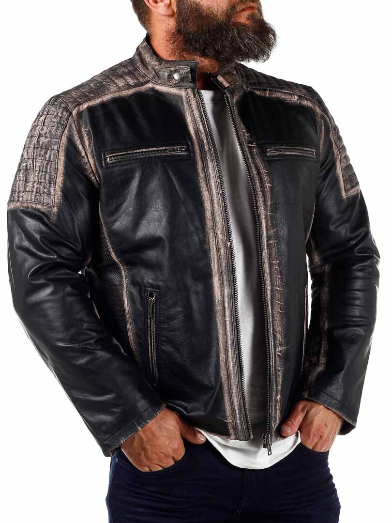 RD Marcone Skinnjakke - Dirty Brown