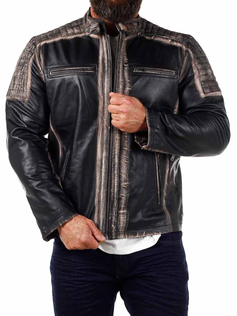 RD Marcone Skinnjakke - Dirty Brown