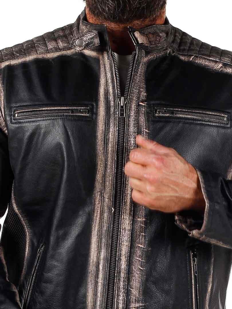 RD Marcone Skinnjakke - Dirty Brown