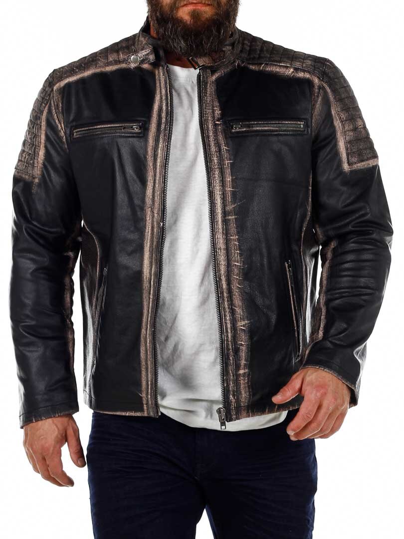 RD Marcone Skinnjakke - Dirty Brown
