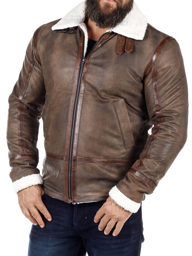 RD Torax Aviator Fôret Skinnjakke - Brun