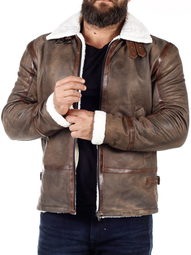 RD Torax Aviator Fôret Skinnjakke - Brun