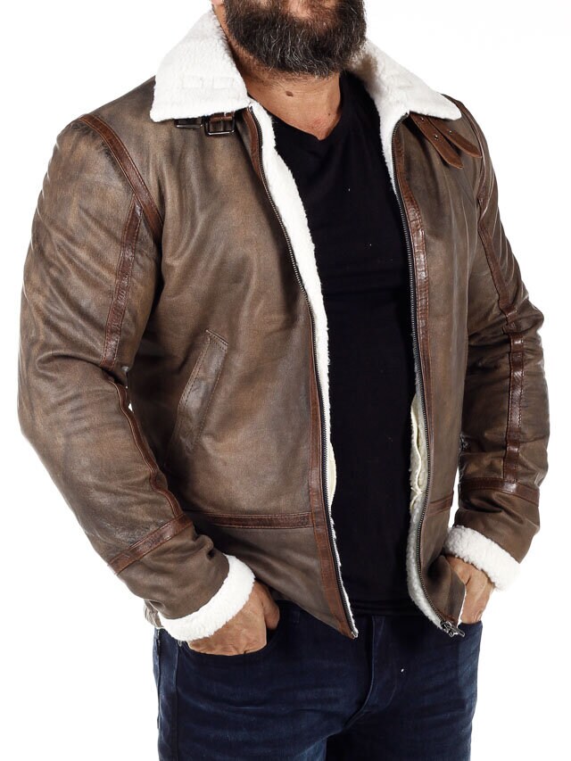 RD Torax Aviator Fôret Skinnjakke - Brun