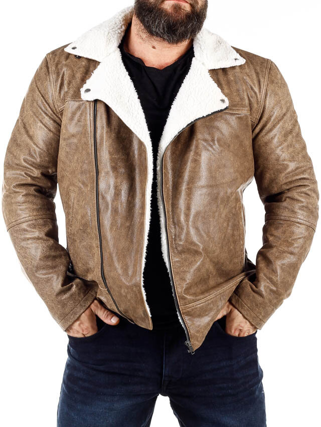 RD Morfus Aviator Fôret Skinnjakke - Lysebrun