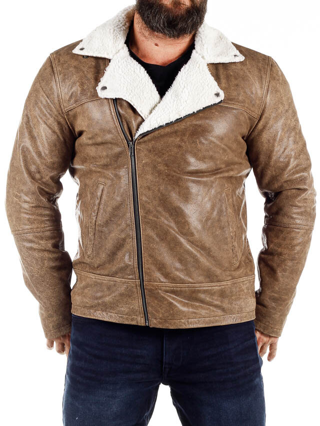 RD Morfus Aviator Fôret Skinnjakke - Lysebrun
