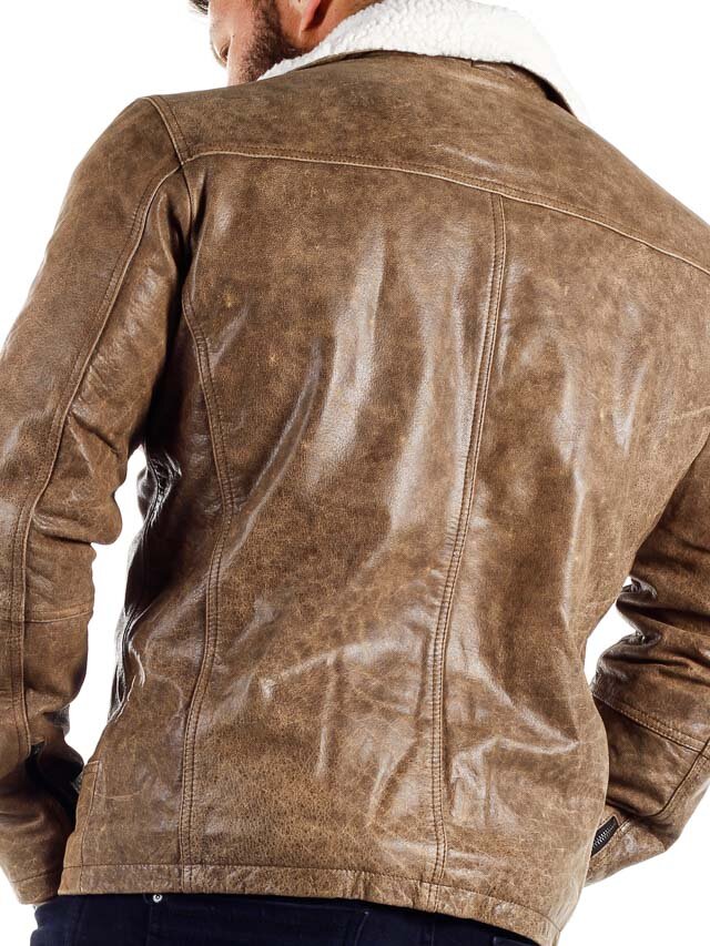 RD Morfus Aviator Fôret Skinnjakke - Lysebrun