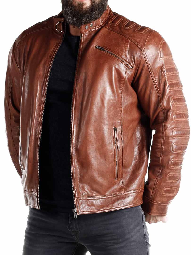 RD Rican Skinnjakke - Cognac