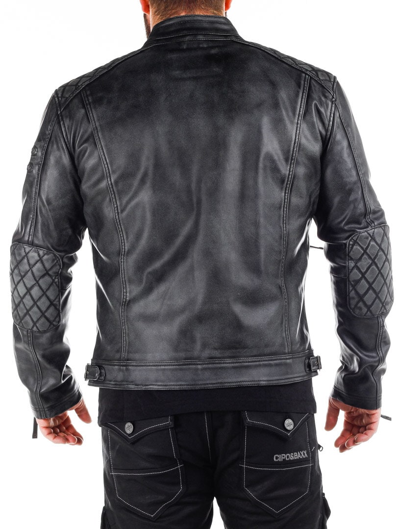 RD Carbon PU Skinnjakke - Dirty Black