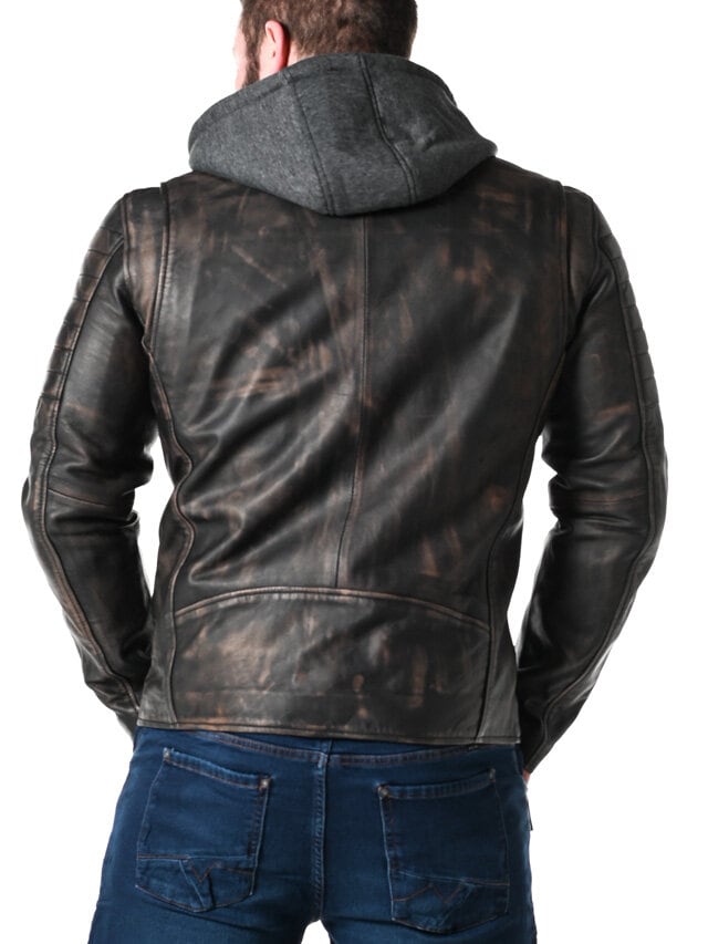 RD Brigade Biker Skinnjakke - Brun
