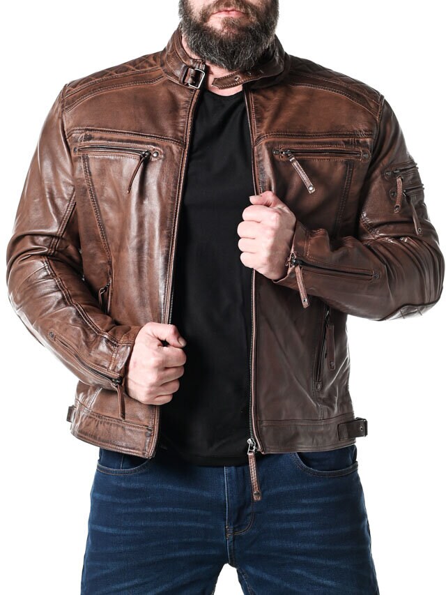 RD Thunder Skinnjakke - Cognac