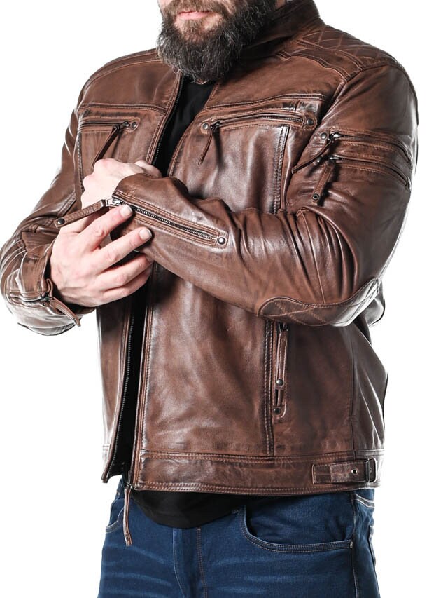 RD Thunder Skinnjakke - Cognac