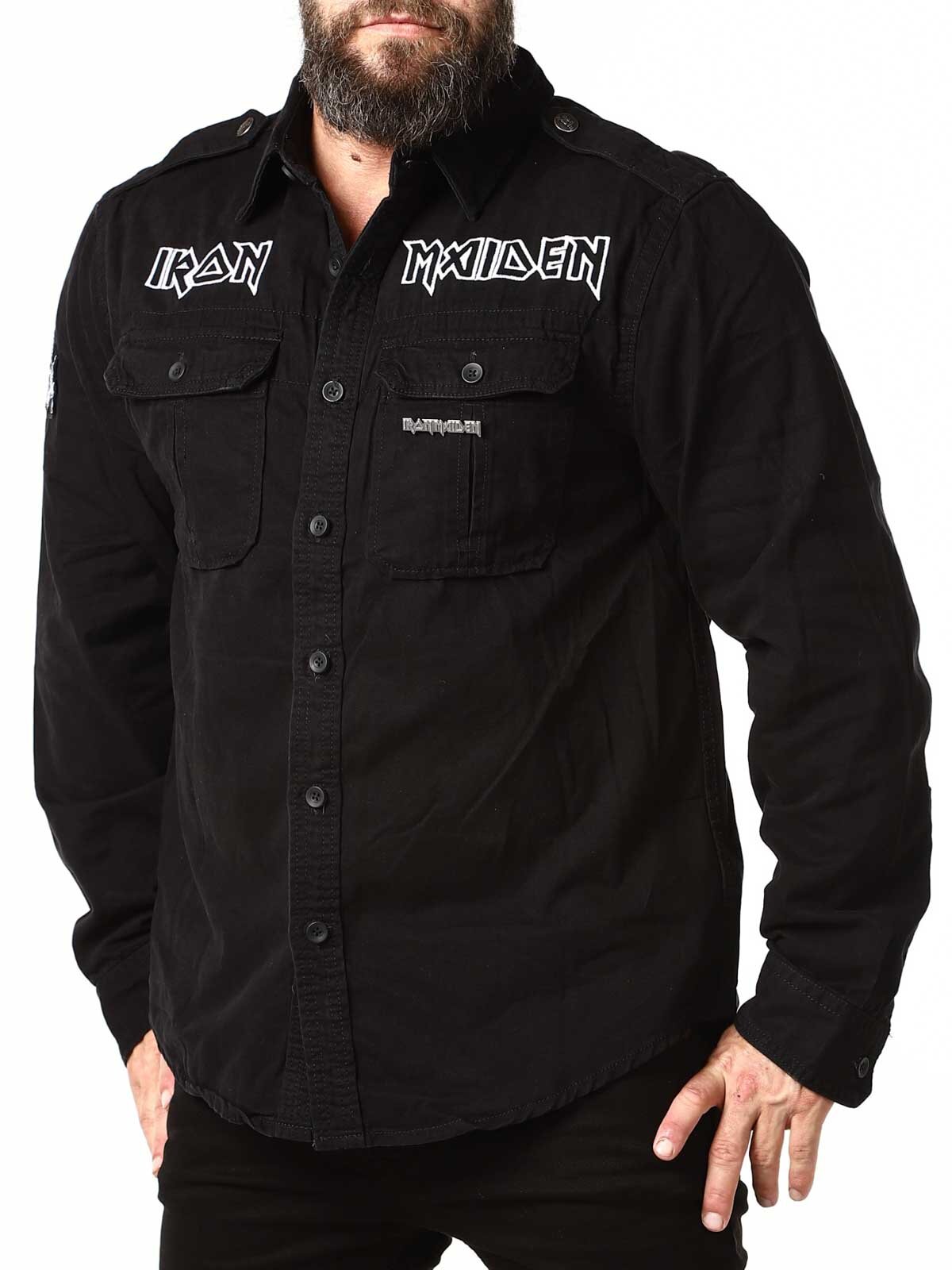 Iron Maiden Vintage Brandit Skjorte - Svart