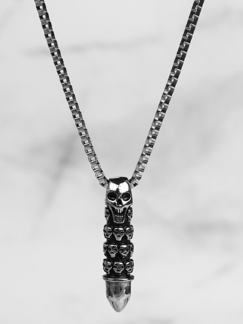 Skull Bullet Halskjede - Sølv