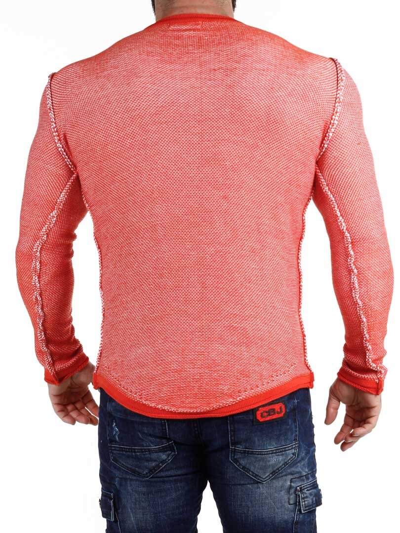 Troyan Genser - Orange/Hvit