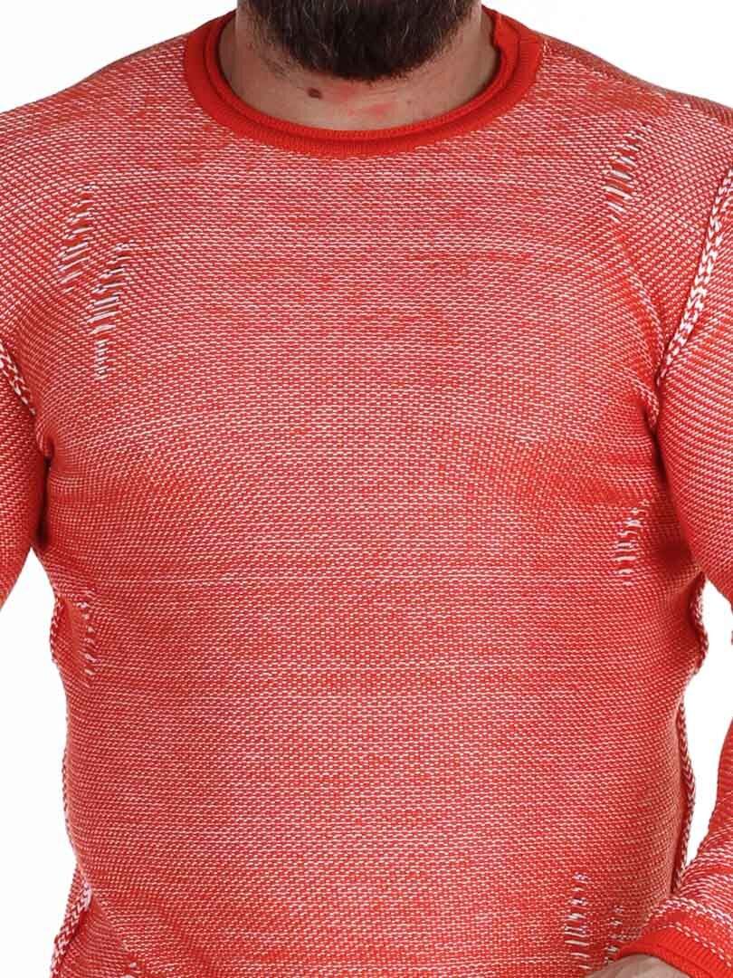 Troyan Genser - Orange/Hvit