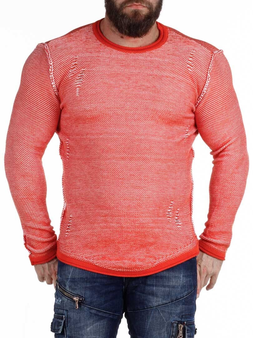Troyan Genser - Orange/Hvit