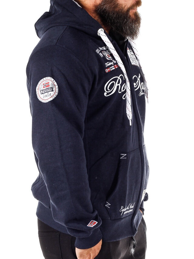 Fighter Geo Norway ZIP Hettegenser - Mørkeblå