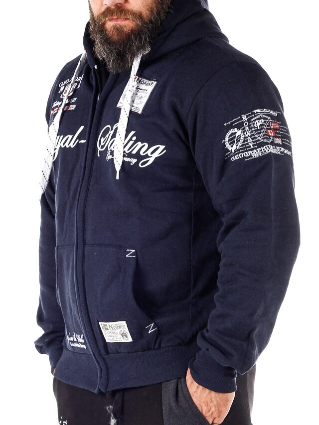 Fighter Geo Norway ZIP Hettegenser - Mørkeblå