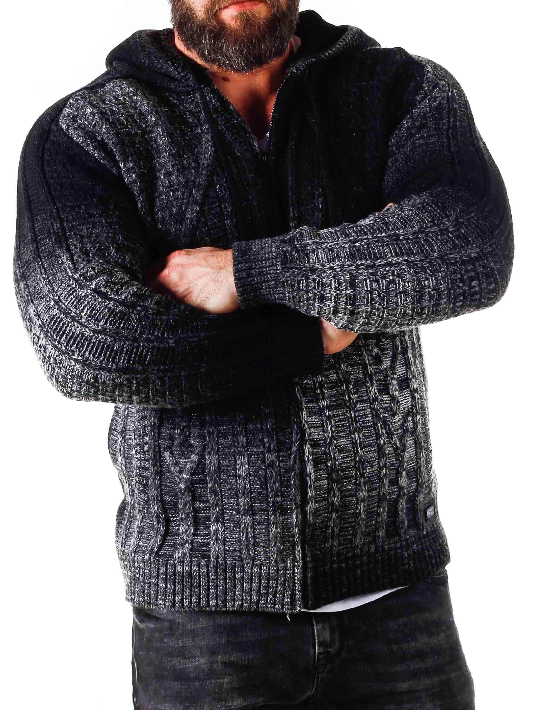 Cedric Stickad Genser - Svart