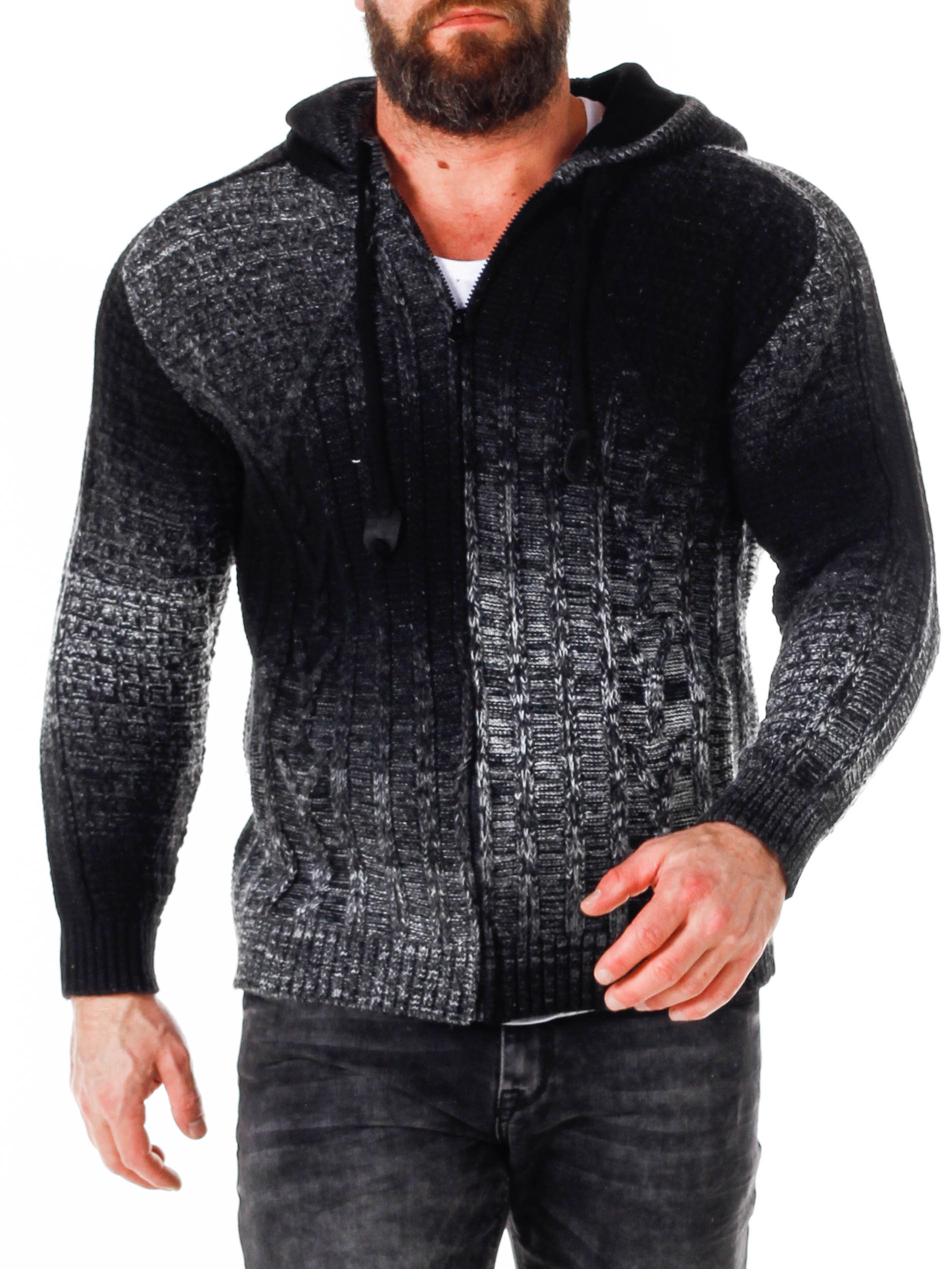 Cedric Stickad Genser - Svart